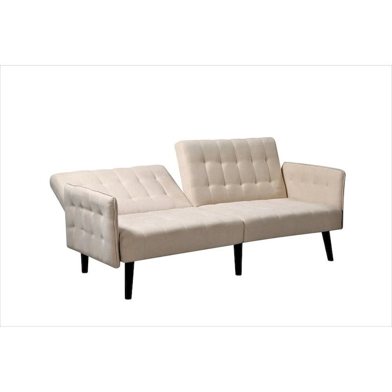 Convertible Sofa Bed, 2-Seat, Grey/Blue/Dark Grey/Beige Linen