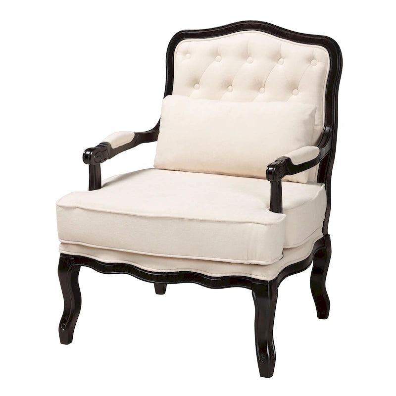 Multicolor / Cream / Whitewash Traditional Accent Chair, Single Seat