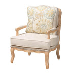 Multicolor / Cream / Whitewash Traditional Accent Chair, Single Seat
