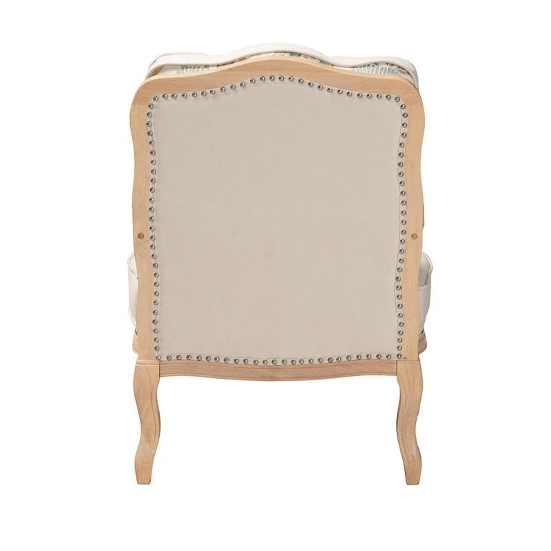 Multicolor / Cream / Whitewash Traditional Accent Chair, Single Seat