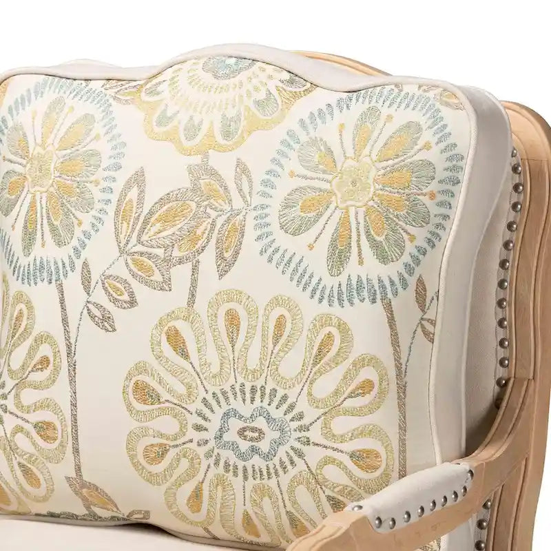 Multicolor / Cream / Whitewash Traditional Accent Chair, Single Seat