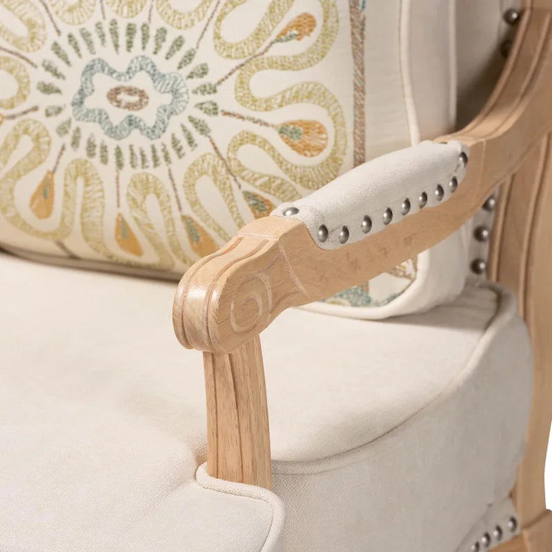 Multicolor / Cream / Whitewash Traditional Accent Chair, Single Seat