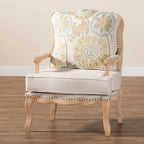 Multicolor / Cream / Whitewash Traditional Accent Chair, Single Seat