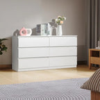 Black/White 6-Drawer Wood Dresser for Bedroom