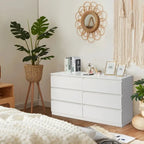 Black/White 6-Drawer Wood Dresser for Bedroom