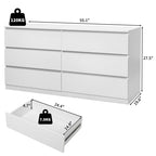 Black/White 6-Drawer Wood Dresser for Bedroom