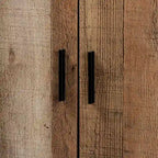 Brown Rustic 4-Door Shoe Cabinet, Holds up to 18 Pairs