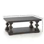 Ebony Bi-Level Coffee Table with Lower Shelf