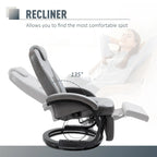Grey PU Swivel Recliner Chair with Footrest & Headrest, for 1 Person