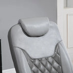 Grey PU Swivel Recliner Chair with Footrest & Headrest, for 1 Person
