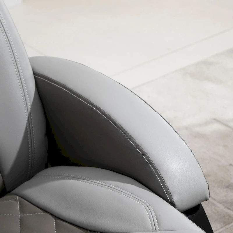 Grey PU Swivel Recliner Chair with Footrest & Headrest, for 1 Person