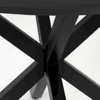 Black Round Dining Table, Pedestal Base, Seats 4