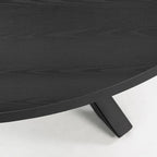 Black Round Dining Table, Pedestal Base, Seats 4