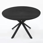 Black Round Dining Table, Pedestal Base, Seats 4