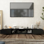 Black & White TV Stand with Drawers & Cable Management, 94.5 in.