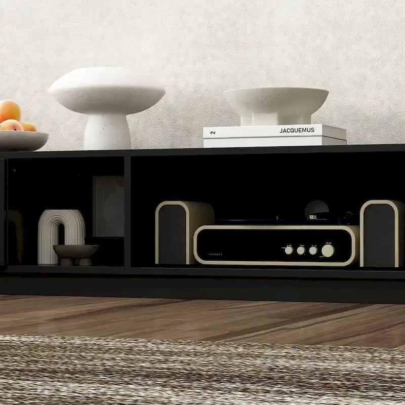 Black & White TV Stand with Drawers & Cable Management, 94.5 in.
