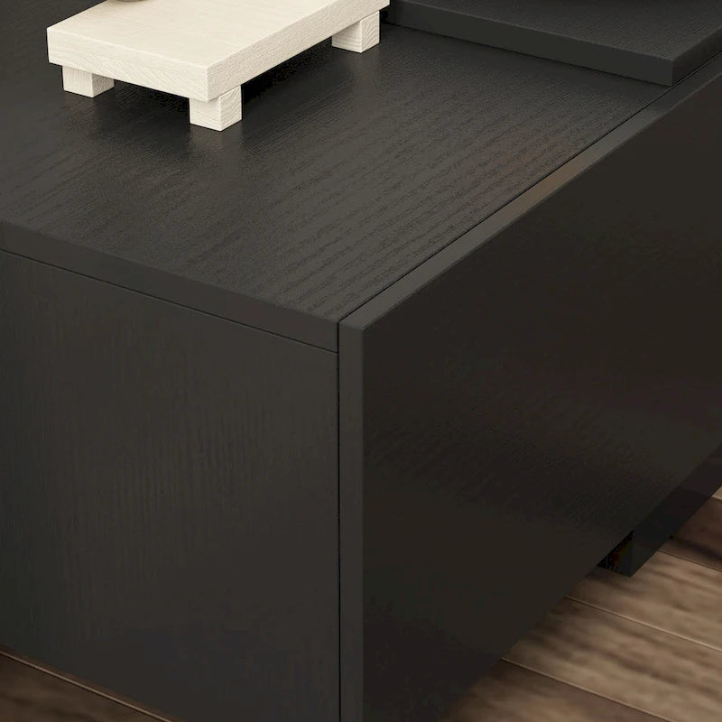 Black & White TV Stand with Drawers & Cable Management, 94.5 in.