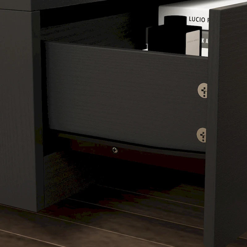 Black & White TV Stand with Drawers & Cable Management, 94.5 in.