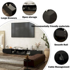 Black & White TV Stand with Drawers & Cable Management, 94.5 in.