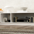 Black & White TV Stand with Drawers & Cable Management, 94.5 in.