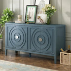 Antique Blue / Grey / White 4-Door Sideboard Storage Cabinet