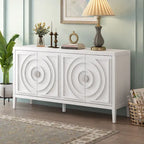 Antique Blue / Grey / White 4-Door Sideboard Storage Cabinet