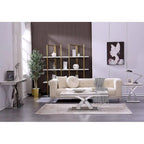 Gold & Silver Console Table, Double X-Base, 50 in.