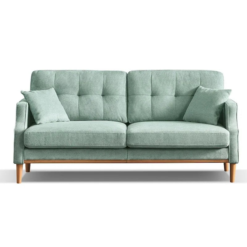 3-Seater Fabric Sofa with USB Port – Dark Blue / Light Grey / Blue / Yellow