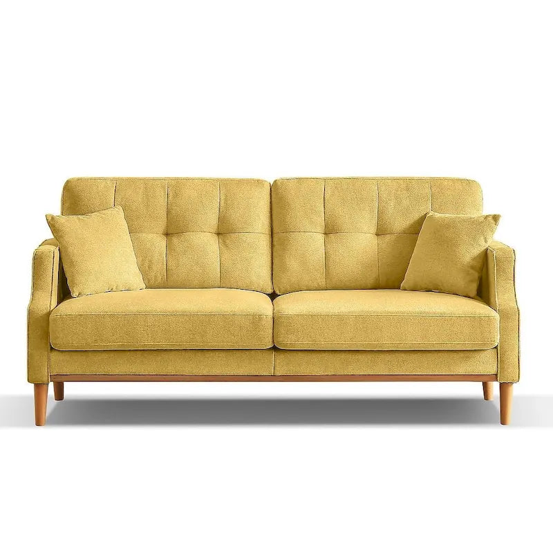 3-Seater Fabric Sofa with USB Port – Dark Blue / Light Grey / Blue / Yellow