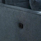 Canapé 3 places en tissu avec port USB – Bleu foncé / Gris clair / Bleu / Jaune