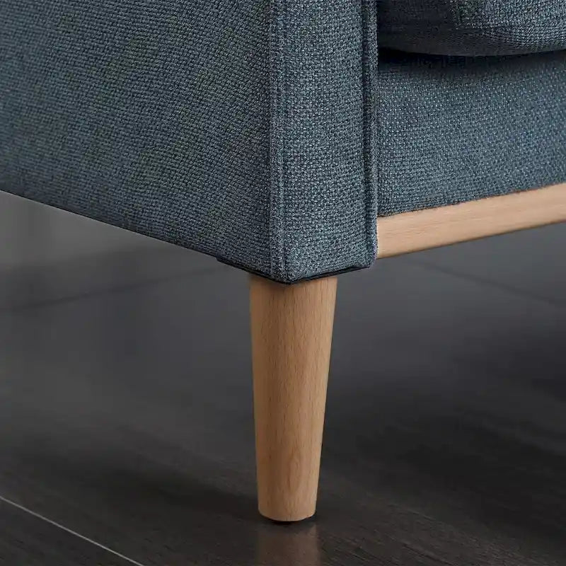 Canapé 3 places en tissu avec port USB – Bleu foncé / Gris clair / Bleu / Jaune