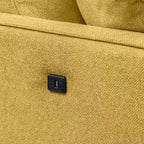 Canapé 3 places en tissu avec port USB – Bleu foncé / Gris clair / Bleu / Jaune