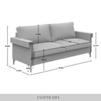 Velvet Upholstered Loveseat with Gold Accents, 2-Seater