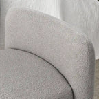 H-Frame Upholstered Bedroom Bench, Grey Teddy / Ivory / Black, 1-Seat
