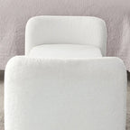 H-Frame Upholstered Bedroom Bench, Grey Teddy / Ivory / Black, 1-Seat
