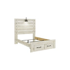 Whitewashed Panel Storage Bed with 2 Drawers & USB Ports, Sleeps 1
