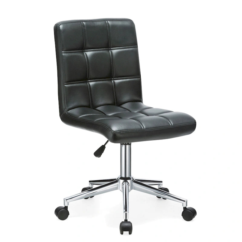 Black / Brown / Grey / Red / Pink Tufted PU Office Chair, Armless, 1-Person