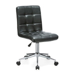 Black / Brown / Grey / Red / Pink Tufted PU Office Chair, Armless, 1-Person