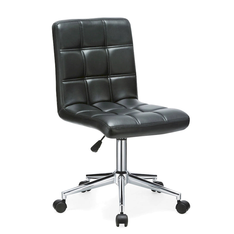 Black / Brown / Grey / Red / Pink Tufted PU Office Chair, Armless, 1-Person