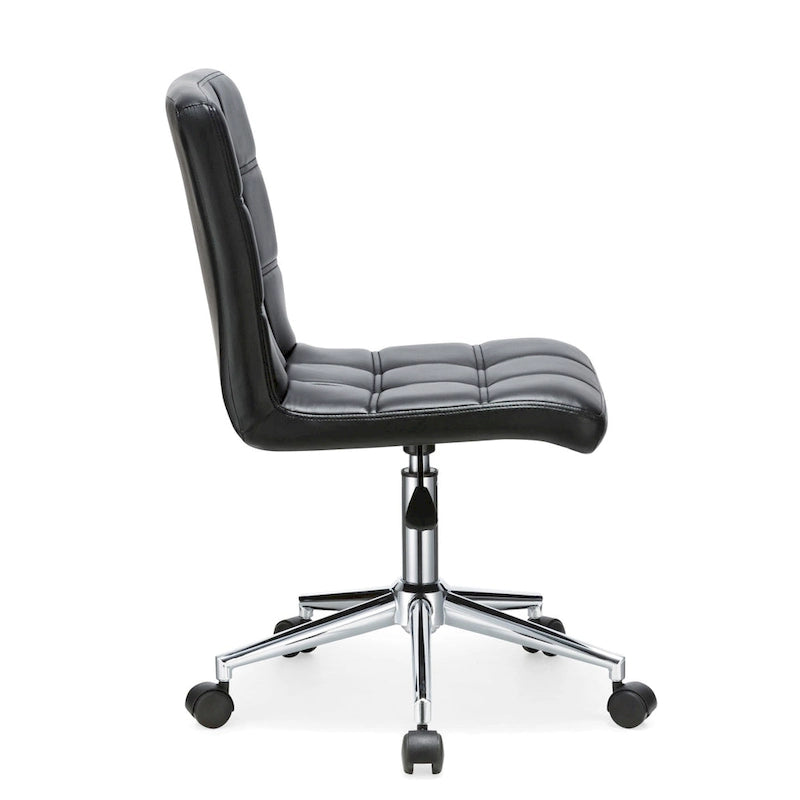 Black / Brown / Grey / Red / Pink Tufted PU Office Chair, Armless, 1-Person