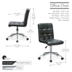Black / Brown / Grey / Red / Pink Tufted PU Office Chair, Armless, 1-Person