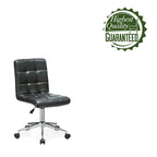 Black / Brown / Grey / Red / Pink Tufted PU Office Chair, Armless, 1-Person