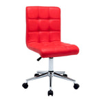 Black / Brown / Grey / Red / Pink Tufted PU Office Chair, Armless, 1-Person
