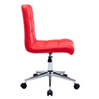 Black / Brown / Grey / Red / Pink Tufted PU Office Chair, Armless, 1-Person