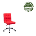 Black / Brown / Grey / Red / Pink Tufted PU Office Chair, Armless, 1-Person