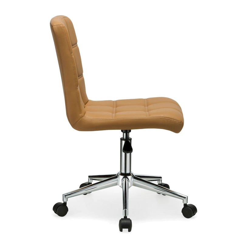 Black / Brown / Grey / Red / Pink Tufted PU Office Chair, Armless, 1-Person
