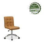 Black / Brown / Grey / Red / Pink Tufted PU Office Chair, Armless, 1-Person