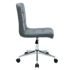 Black / Brown / Grey / Red / Pink Tufted PU Office Chair, Armless, 1-Person