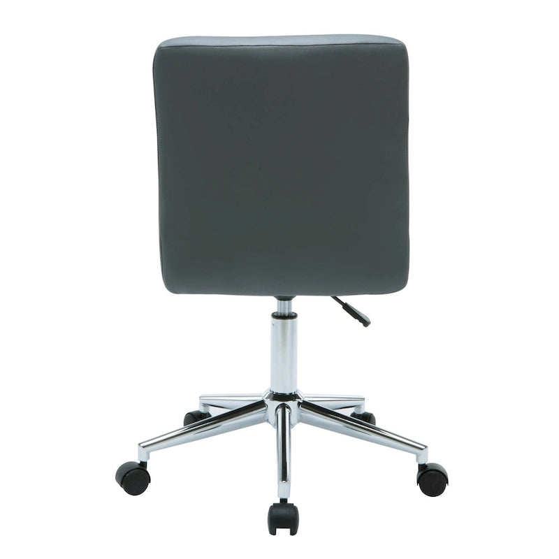 Black / Brown / Grey / Red / Pink Tufted PU Office Chair, Armless, 1-Person