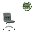 Black / Brown / Grey / Red / Pink Tufted PU Office Chair, Armless, 1-Person